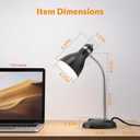 LEPOWER Metal Desk Lamp, Adjustable Goose Neck Table Lamp, Eye-Caring Study Desk Lamps for Bedroom, Study Room and Office (Black)