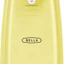 BELLA Electric Can Opener and Knife Sharpener, Multifunctional Jar and Bottle Opener with Removable Cutting Lever and Cord Storage, Stainless Steel Blade, Yellow (One Size)