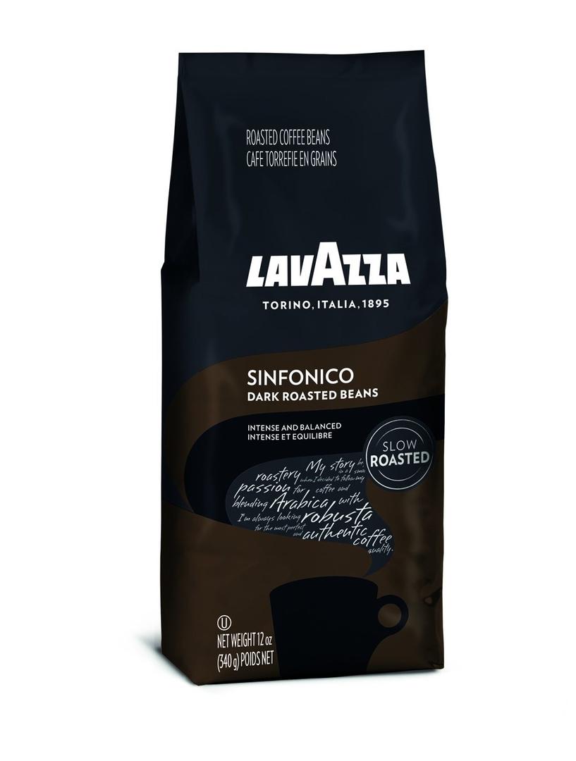 Lavazza Sinfonico Whole Bean Coffee Blend, Dark Roast, Dark Roast, 12 Ounce