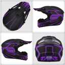 Youth Kids Motocross Helmet DOT Approved, Adult ATV Dirt Bike Off-Road Full Face Motorcycle Helmet with Goggles Gloves Mask for Boys Girls,Lightweight Breathable for Riding (Purple, Medium)