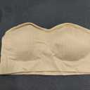 Strapless Bras for Women Non-Slip Padded Bandeau Bra Wireless Tube Top Bra Including Clear Straps, M