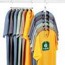 TOPIA HANGER Clothes Hanger Space Saving, 6 Tier Shirt Coat Hangers Space Saving No Bump Shoulder Hangers with No Slip Foam Padded Hangers Closet Organizers and Storage for Men and Women 2 Pack-CT64B