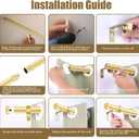 "Gold Wrap Around Industrial Curtain Rod, 66-120 Inches Adjustable, 1-Inch Diameter, Indoor and Outdoor Use"