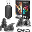 Hearprotek Silicone Concert Ear Plugs, 2 Pairs Reusable High Fidelity Earplugs for Concerts, Festivals, Motorcycling, Black