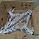 Wire Metal Clothes Hangers 100 Pack for Standard Size Shirts, Pants, Skirts, Space Saving, Non Slip,18 Inch 14.5 Gauge Ultra Thin Standard Dry Cleaner Coated Steel (100, White)