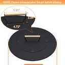 20" Wooden-Handle Fire Pit Lid for Pits up to 18", Round Metal Bonfire Pit Burner Pan Cover, Smokeless Fire Pit Cover for Fire Tables, All-Weather Resistance Outdoor Firepit Accessory