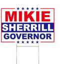 Mikie Sherrill Yard Sign  18"x12" Inch Yard Sign With H-Stake | Double-Sided Corrugated Plastic Outdoor Lawn Sign | Campaign Signs for New Jersey Governor