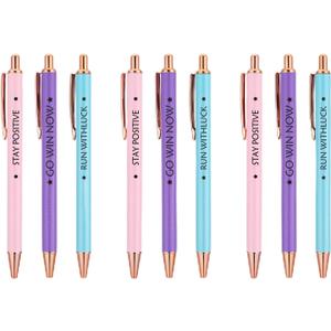 3Pcs Good Luck Gifts Fancy Pens for Women with Natural Stones Beads Keychain Inspirational Cards Lucky Present Bulk Encouragement Thank You Gifts for Coworkers Women Friends Anxiety Relief