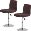 FUANGUI Bar Stool Covers with Backs, 2 Pack Stretch Bar Stool Chair Covers, Knitted Jacquard Bar Stool Covers,Washable Bar Chair Covers Swivel Barstool Slipcovers (Knitted Coffee 01)