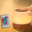 Nursery Night Light for Kids, USB Rechargeable Small Desk Lamp,13 RGB Colors & 4 Brightness & 1 Remote, Touch Bedside Cordless Table Lamp, Portable Night Lamp for Bedroom Living Room Home (Brown)