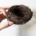 LWINGFLYER 2pcs Rattan Birds Nest for Garden Home Decor Easter Craft 4.7"