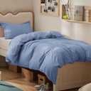 Bedsure Duvet Cover Twin/Twin XL Size - Soft Double Brushed Bedding Set for Kids & Adults, Zipper Closure, 2 Pieces, Includes 1 Duvet Cover (68"x90") & 1 Pillow Sham, NO Comforter, Slate Blue