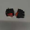 Power Heat Press Rocker KCD4 Power Switch 30A 250V DPST 4 Pin 2 Position ON/Off Rocker Toggle Switch Red Button Heavy Duty T125 (2PCS)