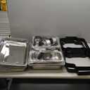 sifer Chafing Dishes for Buffet 9Qt 4 Pack [Multi-Size Food Pans] | Chafing Dishes with 80% Faster [Screwless Installation] and Stacking Design [Easy Storage] for Fathers Day Party/Wedding, Black