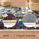 RUGSURE Washable Area Rugs - Perfect for Living Room, Bedroom, Kids Room, Nursery - Stain & Water Resistant Non-Slip, Pet & Child Friendly, Vintage Tribal Area Rugs (Rust and Blue, 8' x 10')