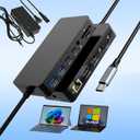 for Surface Thunderbolt 4 Docking Station, 12-in-1 Triple Displays Dual HDMI+VGA Surface Pro Docking Station for Surface Pro 12/11/10/9/8/X/7, Surface Laptop, Surface Book/Go Dock