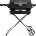 Masterbuilt® Electric Portable Charcoal Grill and Smoker with SteadyTemp Analog Temperature Control, Collapsible Cart and 200 Cooking Square Inches in Black, Model MB20040722