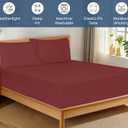 Royale Linens 100% Organic Cotton Fitted Sheet - Percale Weave - Super Soft Deep Pocket Bottom Sheets - Elastic Sheet Twin Size - Twin Fitted Sheets Only - (39"x75"+15", Red)
