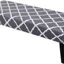 SearchI Dining Bench Cover, Stretch Washable Long Bench Seat Covers, Rectangle Dining Table Bench Slipover for Dining Room, Living Room, Kitchen(Grey Rhombus)