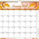 2 x 2026 Flower Desk Calendar,Monthly Desktop Large Calendar,Large 15" x 11" Desktop/Wall Monthly Calendar,Flower Calendar 2026 for Home,School or Office (Orange Leaf Quicksand Hanging)