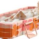 Portable Foldable Bathtub, Freestanding Bathtub No Installation, Bathroom SPA Soaking Bath Tub, Shower Stall Collapsible Hot & Ice Bath for Indoor Outdoor (Pink, 47.2"L x 21.6"W x 19.6"H)