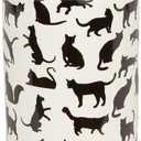 Bone Dry Ceramic Treat Jar for Cats and Dogs, Bamboo Lid, Dishwasher Safe Canister, 4x6.5, Black/White, Cat Treats