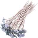 100pcs ECO12 Wicks for Soy Candles, 8 inch Pre-Waxed Candle Wick for Candle Making,Thick Candle Wick with Base