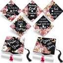 Feifeiya 14 Pcs Graduation Cap Topper Sticker Pink Religion Design Motivational Inspirational Cap Topper Christian Decal Bible Grade Hat Quote Decal Card Stock for Graduation Hat Accessories Supplies