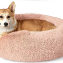 Calming Donut Bed for Dogs and Cats - 23.0L x 23.0W x 8.0Th - Pink