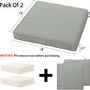 Magpie Fabrics Indoor Outdoor Waterproof Square Chair Cushion, 18" x 18" x 2.5", 2 Pack, Water Resistant Seat Cushions, for Patio Garden Office, Grey