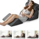Ganaver 4pcs Orthopedic Bed Wedge Pillow Set Post Surgery Relaxing Back Adjustable Head Support Cushion Triangle Memory Foam Pillow for Acid Reflux Sleeping Reading Leg Elevation Snoring (Grey)