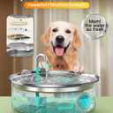 Oneisall Pet Water Fountain with 5 Set Filters, 7L/230oz Quiet Dog Water Dispenser, Stainless Steel Dog Fountain with Visual Water Level&4-Layer Filtration for Large Dogs