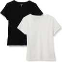 Amazon Essentials Women's Regular Fit 100% Cotton V-Neck Short Sleeve T-Shirt, Multipacks, Size XS