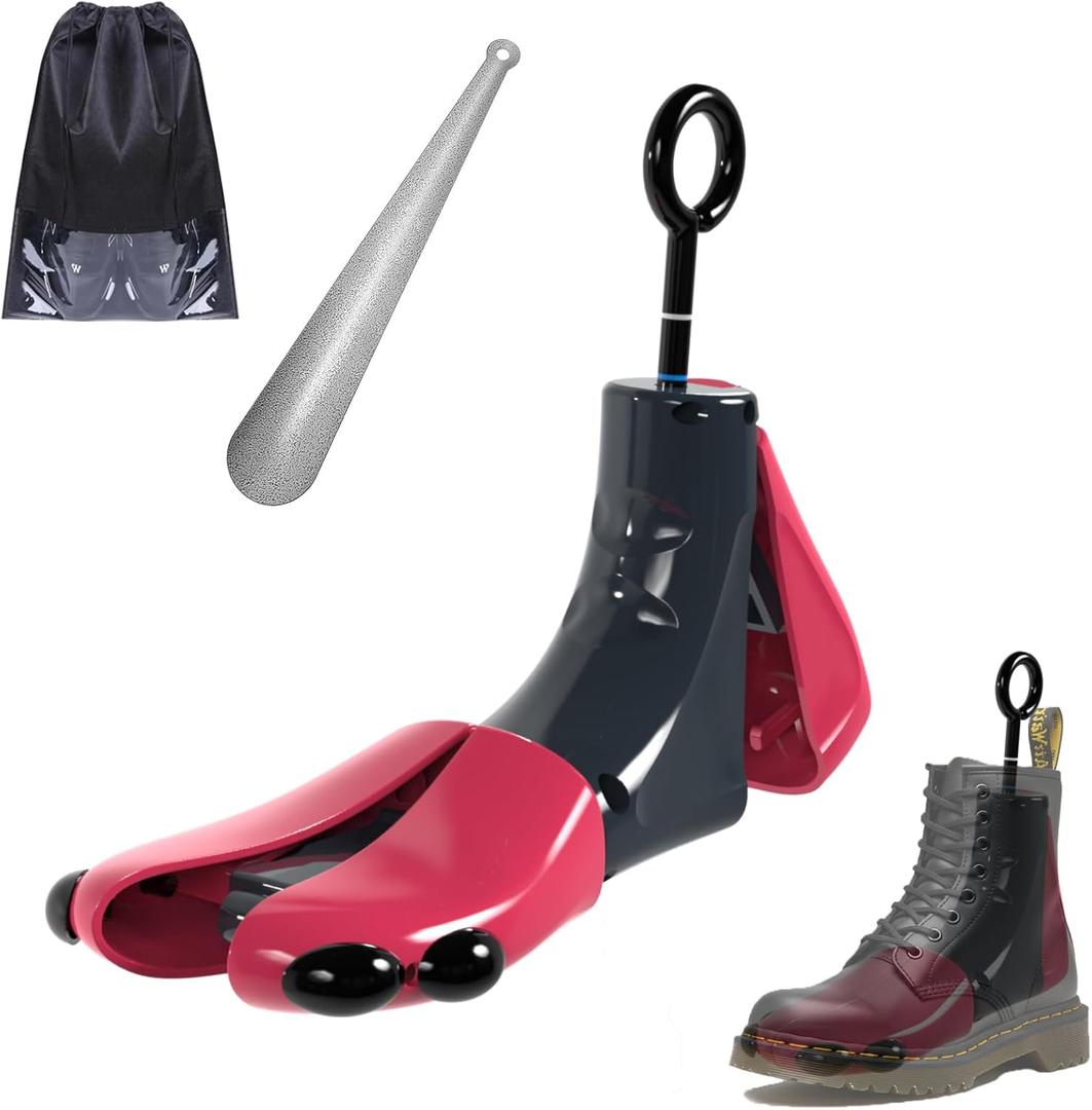 Shoe Stretcher Women Men, 4-Way Boot Stretcher, Adjustable Unisex Shoe Widener & Expander (Pack of 1) (Rose Red(1 Pack for Women Size 6-11, Men's 5-9.5))