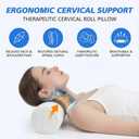 Cervical Memory Foam Neck Roll Pillow Support Pillows for Sleeping 3.9in H Small Round Circle Pillow Cylinder Pillows for Neck Back Lumbar Leg Yoga Pain Relief (White M)