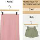 TOPIA HANGER Pants Hangers 20 Pack, Wooden Clothes Hangers with Black Clips and Rotatable Hook, Durable Natural Rubber Wood Hangers for Skirts, Pants, Jeans, Shorts - CTS05N