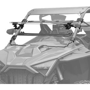 Flip Up Windshield for 2020-2024 Polaris RZR PRO XP/PRO R/RZR TURBO R Accessories, 3-in-1 Clear 1/5" Hard Coated Poly Front Windscreen, Can be Fully Closed, Vented, or Open