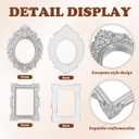 PRETYZOOM 12pcs Mini Frames Old DIY Miniature Hotel Home Rustic Poster Textured Oval Ornament Jewelry Props Vintage for Embossed Shop Small Hanging Wall Silver Frame Party Ornate Antique