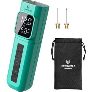 ETENWOLF P200 Electric Ball Pump 2000mAh Sports Air Pump with Digital Pressure Gauge for Basketball Soccer Volleyball (Dark Cyan)