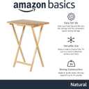 Amazon Basics Classic Foldable TV Dinner Tray Table with Storage Rack, 14.6 L x 19 W x 26 H inch, Natutral, 4-Pack