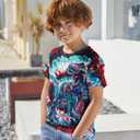 Kids Tie Dye Shirt Size 4-14 T-Shirt for Boys Girls Short Sleeve Tees (9-12 Years)