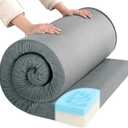 HOMBYS Memory Foam Camping Mattress for Outdoor Sleeping, 3" Thick Roll Up Porable Camping Mattress Pad Mat for Travel Truck Bed Tent (Light Grey, Small Single-70"x28"x3")
