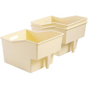 3-Pack Plastic Storage Bins with Handle, Pantry Organization and Storage Bins, Large Cabinet Organizers for Food, Snacks, Cleaning Supplies