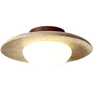 Mid Century Decoration Modern Semi Flush Mount Ceiling Light White Glass Light Fixture Nordic Natural Stone Marble Vintage Farmhouse Hallway Ceiling Light for Kitchen Balcony Bathroom