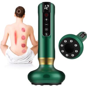 Cellulite Massage Tool,Cellulite Massager Electric Fat Remover with 12 Suction Modes,Rechargeable & Cordless,Intelligent Cupping Massager for Arms,Legs,Back Used at Home(Green)