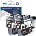LCL LC401 LC-401 Black Ink Cartridge Replacement for Brother LC401BK LC-401BK Replacement for MFC-J1010DW MFC-J1012DW MFC-J1170DW Printer (3-Pack)