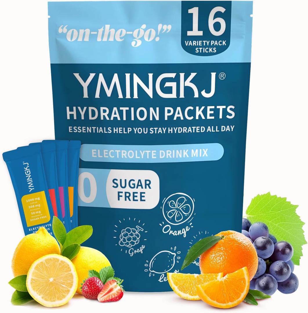 Electrolyte Powder Packets with 2 Billion CFU Probiotics - 1000mg Sodium for Rapid Hydration & Recovery - Sugar-Free Drink Mix with Pink Himalayan Salt, B-Vitamins, Zinc & Magnesium - 16 Stick Packs (EXP 12/28/27)