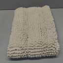 H.VERSAILTEX Bath Rugs for Bathroom Non Slip Bath Mats Extra Thick Chenille Striped Rug 20" x 32" Absorbent Non Skid Fluffy Soft Shaggy Washable Dry Fast Plush Mat for Indoor, Bath Room, Tub - Ivory