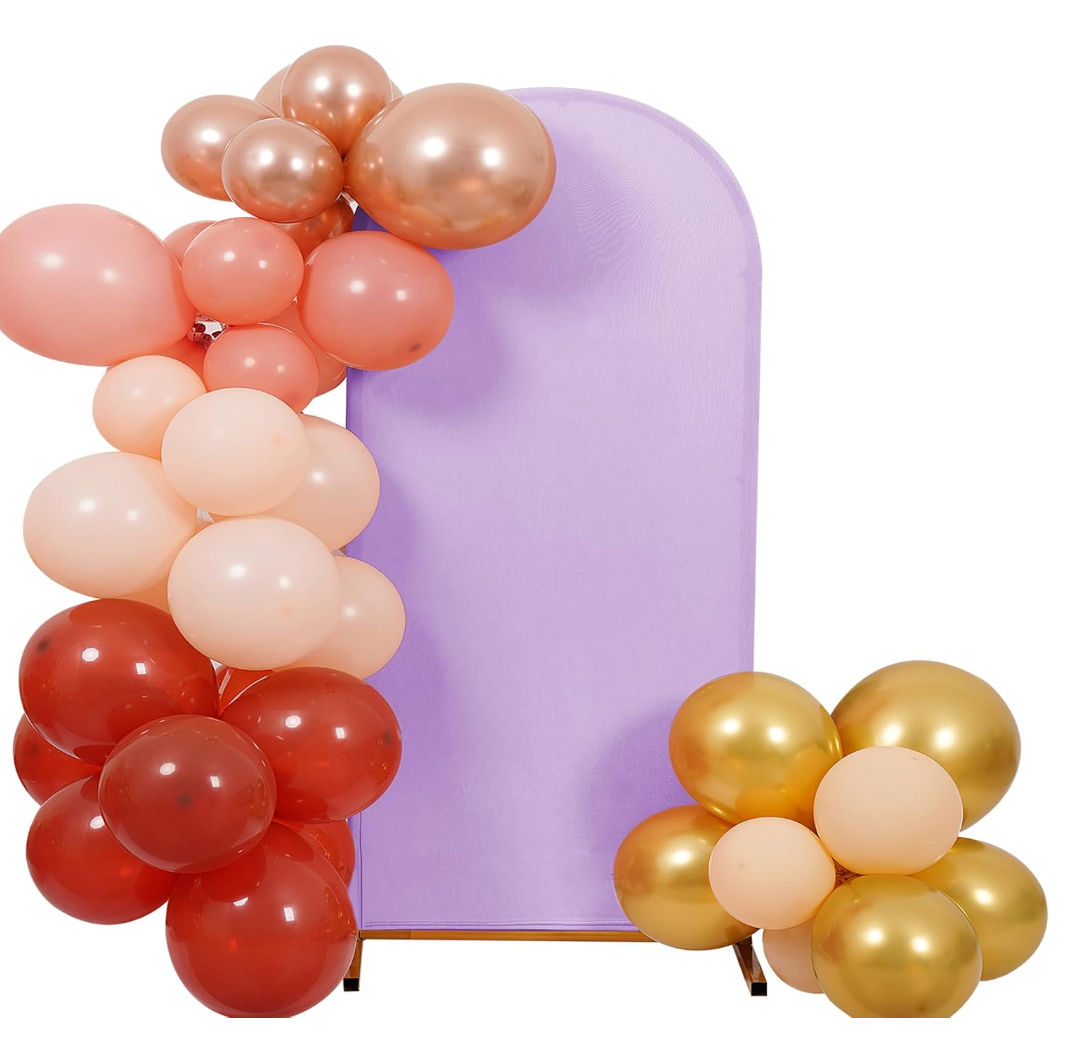 Peomeise 7.2FT Wedding Arch Cover，Lavender Arch Backdrop Cover Stretchy Spandex Backdrop Stand Covers for Birthday Party Ceremony Banquet Decor(86.4" L x 48" W)