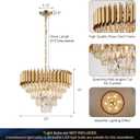 AXILIXI Modern Crystal Chandeliers Gold 20'' Crystal Ceiling Pendant Light 4 Tiers Raindrop Flush Mount Chandelier Golden Hanging Lamp Fixtures Round Chandelier for Entryway Foyer Dining Room